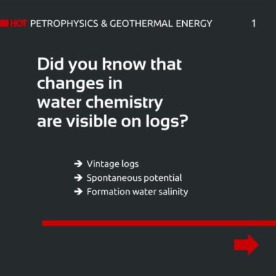 Changes in Water Chemistry - Salinity: Slide 1 (Cover Slide): Did you know that changes in water chemistry are visible on logs? Vintage logs, spontaneous potential, formation water salinity
